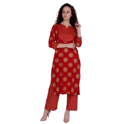 Red Printed Kurti